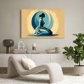 WANDBILD MEDITIERENDE FRAU IN BLAU - WANDBILDER FRAUEN - BILDER