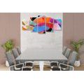 5-PIECE CANVAS PRINT COLORFUL ABSTRACTION - ABSTRACT PICTURES{% if product.category.pathNames[0] != product.category.name %} - PICTURES{% endif %}