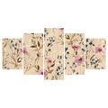 5-TEILIGES WANDBILD BLUMIGE HARMONIE - BILDER BLUMEN - BILDER