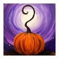 QUADRO SU TELA – ZUCCA ARANCIONE NEL VORTICE - QUADRI HALLOWEEN E HORROR - STAMPE E QUADRI