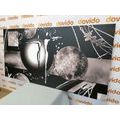 CANVAS PRINT ETHNIC COUPLE IN LOVE IN BLACK AND WHITE - BLACK AND WHITE PICTURES - PICTURES