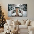 OBRAZ VÁNOČNÍ PES NA ZASNĚŽENÉ CESTĚ - VÁNOČNÍ A ZIMNÍ OBRAZY - OBRAZY