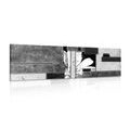 CANVAS PRINT FLORAL ABSTRACTION IN BLACK AND WHITE - BLACK AND WHITE PICTURES - PICTURES