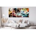 5-PIECE CANVAS PRINT UNIQUE GRAFFITI ART - POP ART PICTURES - PICTURES