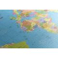 CANVAS PRINT MAP ON A BLUE BACKGROUND - PICTURES OF MAPS - PICTURES