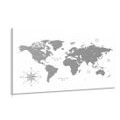 CANVAS PRINT DECENT MAP IN GRAY DESIGN - PICTURES OF MAPS - PICTURES