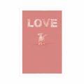 POSTER DOG WITH THE INSCRIPTION LOVE IN A PINK DESIGN - MOTIFS FROM OUR WORKSHOP - POSTERS