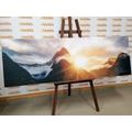 CANVAS PRINT FASCINATING SUNRISE IN THE MOUNTAINS - PICTURES OF NATURE AND LANDSCAPE - PICTURES