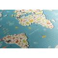 DECORATIVE PINBOARD CHILDREN'S MAP WITH ANIMALS - PICTURES ON CORK - PICTURES