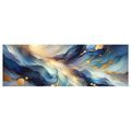 WANDBILD BLAU-GOLDENE STRÖMUNG - WANDBILDER ABSTRAKTE FORMEN - BILDER