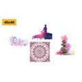 CANVAS PRINT SET FENG SHUI IN PINK DESIGN - SET OF PICTURES - PICTURES