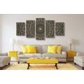 5-PIECE CANVAS PRINT MANDALA IN VINTAGE STYLE - PICTURES FENG SHUI - PICTURES