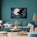 QUADRO SU TELA – CORVO AL CHIARO DI LUNA - QUADRI HALLOWEEN E HORROR - STAMPE E QUADRI
