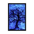 AFFICHE ARBRE DE VIE SUR FOND BLEU - FENG SHUI - AFFICHES