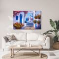 TABLEAU SUR TOILE – COIN MÉDITERRANÉEN À DÔME BLEU - TABLEAUX DE LA VILLE - TABLEAUX