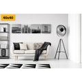 CANVAS PRINT SET CITIES IN BLACK AND WHITE - SET OF PICTURES - PICTURES