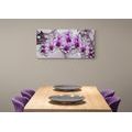 CANVAS PRINT PURPLE FLOWERS ON AN ABSTRACT BACKGROUND - PICTURES FLOWERS{% if product.category.pathNames[0] != product.category.name %} - PICTURES{% endif %}