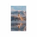 POSTER MIT PASSEPARTOUT KIRCHE AM BLEDER SEE IN SLOWENIEN - NATUR{% if product.category.pathNames[0] != product.category.name %} - GERAHMTE POSTER{% endif %}