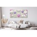 5-PIECE CANVAS PRINT INTERESTING FLOWERS WITH ABSTRACT ELEMENTS AND PATTERNS - ABSTRACT PICTURES{% if product.category.pathNames[0] != product.category.name %} - PICTURES{% endif %}