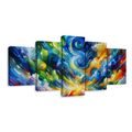 5-DÍLNÝ OBRAZ VÍR BAREVNÉHO NEBE - ABSTRAKTNÍ OBRAZY - OBRAZY