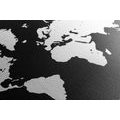 CANVAS PRINT WHITE MAP ON A BLACK BACKGROUND - PICTURES OF MAPS - PICTURES