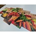 5-PIECE CANVAS PRINT FRESH FRUITS AND VEGETABLES - PICTURES OF FOOD AND DRINKS - PICTURES