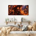 QUADRO SU TELA – STREGA AUTUNNALE E GATTO NERO - QUADRI HALLOWEEN E HORROR - STAMPE E QUADRI