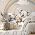 SAMOLEPÍCÍ TAPETA DĚTSKÁ ZVÍŘÁTKA S DUHOU - DĚTSKÉ TAPETY - TAPETY