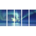 5-PIECE CANVAS PRINT NORTHERN LIGHTS OVER THE OCEAN - PICTURES OF SPACE AND STARS - PICTURES