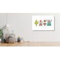 CANVAS PRINT FAMILY OF ROBOTS - CHILDRENS PICTURES - PICTURES