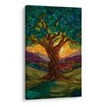 OBRAZ ZÁPAD SLUNCE ZA STROMEM - OBRAZY STROMY ŽIVOTA - OBRAZY