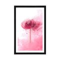 POSTER WITH MOUNT PINK FLOWER IN AN INTERESTING DESIGN - FLOWERS - POSTERS