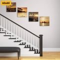 CANVAS PRINT SET MAGICAL SUNSET BY THE SEA - SET OF PICTURES - PICTURES