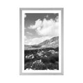 POSTER WITH MOUNT VALLEY IN MONTENEGRO IN BLACK AND WHITE - BLACK AND WHITE - POSTERS