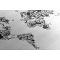 CANVAS PRINT MUSICAL WORLD MAP IN INVERSE FORM - PICTURES OF MAPS - PICTURES