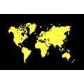 SELF ADHESIVE WALLPAPER YELLOW MAP ON A BLACK BACKGROUND - SELF-ADHESIVE WALLPAPERS - WALLPAPERS