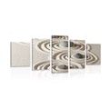 5-PIECE CANVAS PRINT ZEN STONES IN SANDY CIRCLES - PICTURES FENG SHUI - PICTURES
