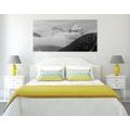 CANVAS PRINT WINTER LANDSCAPE IN BLACK AND WHITE - BLACK AND WHITE PICTURES - PICTURES