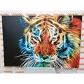 CANVAS PRINT TIGER HEAD IN AN ABSTRACT DESIGN - PICTURES OF ANIMALS - PICTURES