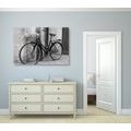 CANVAS PRINT RUSTIC BICYCLE IN BLACK AND WHITE - BLACK AND WHITE PICTURES - PICTURES