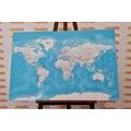 DECORATIVE PINBOARD STYLISH WORLD MAP - PICTURES ON CORK - PICTURES