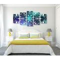 5-PIECE CANVAS PRINT MODERN MANDALA WITH AN ORIENTAL PATTERN - PICTURES FENG SHUI - PICTURES