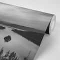 SELF ADHESIVE WALL MURAL EARLY EVENING BY THE LAKE IN BLACK AND WHITE - SELF-ADHESIVE WALLPAPERS - WALLPAPERS