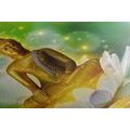 CANVAS PRINT GOLDEN BUDDHA ON A LOTUS FLOWER - PICTURES FENG SHUI - PICTURES