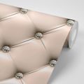 WALLPAPER ELEGANCE OF SKIN IN CREAM COLOR - WALLPAPERS WITH IMITATION OF LEATHER - WALLPAPERS