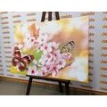 CANVAS PRINT SPRING FLOWERS WITH EXOTIC BUTTERFLIES - PICTURES OF ANIMALS{% if product.category.pathNames[0] != product.category.name %} - PICTURES{% endif %}