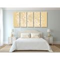 5-PIECE CANVAS PRINT MAP IN BEIGE DESIGN - PICTURES OF MAPS - PICTURES