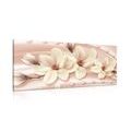 WANDBILD LUXURIÖSE MAGNOLIE MIT PERLEN - BILDER BLUMEN - BILDER