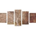 IMPRESSION SUR TOILE EN 5 PARTIES COURONNE D'ARBRE - IMPRESSIONS SUR TOILE ARBRES ET FEUILLES - IMPRESSION SUR TOILE