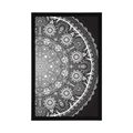 POSTER DEKORATIVES MANDALA MIT SPITZE IN SCHWARZ-WEISS - FENG SHUI - POSTER